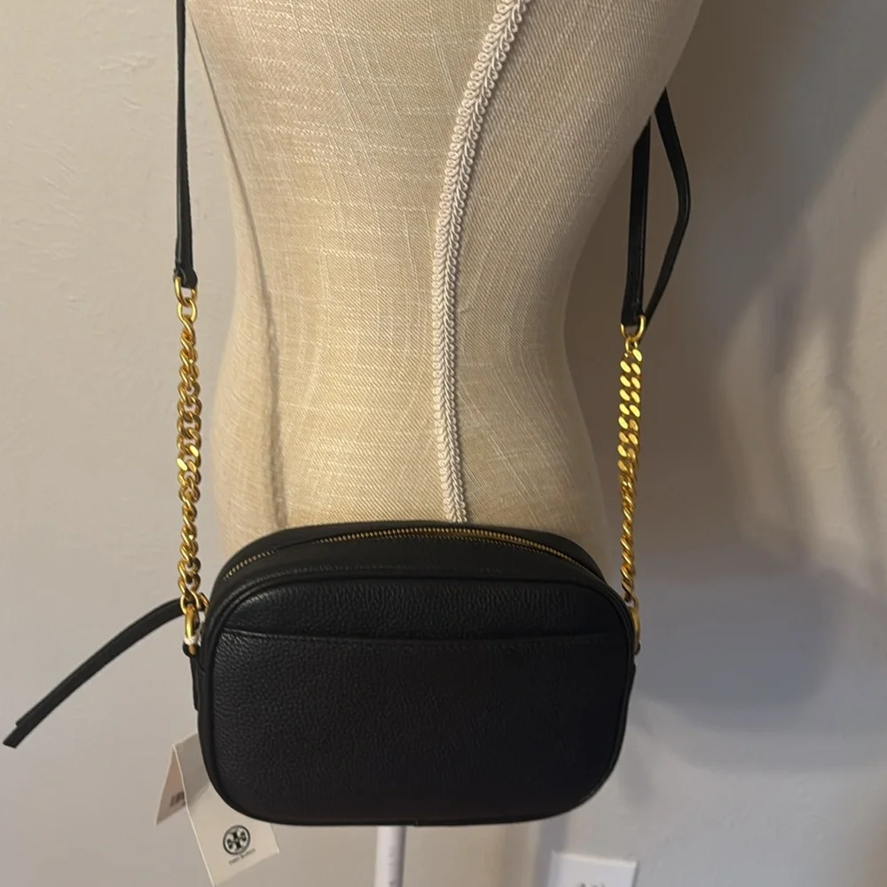 Tory Burch Black Crossbody with Gold Chain - Picture 3 of 7